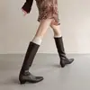 Súper suaves, sencillas, cómodas de llevar, a la moda, versátiles, elásticas, botas adelgazantes, botas altas, nuevos artículos de invierno 2026, punta cuadrada, tacón grueso, botas de moda