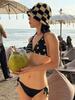 2025 Nuevo Bikini de Tres Puntos Dividido Sexy con Espalda Descubierta, Moda Transfronteriza, Estilo Simple Distintivo, Traje de Baño para Vacaciones en la Playa