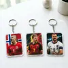 Chaveiro Acrílico da Copa do Mundo com Foto Impressa de Estrela do Futebol, Brinde Personalizado para Fãs, Ímã de Geladeira