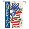 Nova Bandeira de Jardim Temu para o Dia da Independência Americana Bandeira de Pendurar Dupla Face em Linho Decoração de Pátio Bandeira de Cena para Festa de Feriado