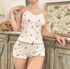 Estilo Europeo y Americano Sexy Tirantes Pijama de Oso de Dibujos Animados Traje de Mujer Verano Nuevo Encaje de Empalme de Alta Gama Ropa para el Hogar