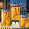 Botella de vino espumoso botella de vidrio recipiente sellado para el hogar tarro de vino lata de vino con grifo almacenamiento de vino de 10 jin botella vacía