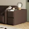 Nuevo Gabinete Lateral de Sofá de Madera Maciza de Color Crema de Pie, Mesa Lateral Pequeña para Sala de Estar, Gabinete de Esquina de Lujo Ligero, Mesa de Esquina, Mesa de Café