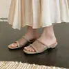 Sandalias de Malla con Pedrería Francesa Estacionales First Encounter para Mujer 2026 Nuevas de Punta Abierta Planas Versátiles para Playa