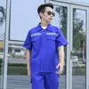 Macacão fino de verão com faixa refletora, vestuário de trabalho, atacado, respirável, resistente ao desgaste, oficina, fábrica de reparo automotivo, roupas de proteção ao trabalhador, macacão