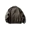 Ropa Vintage Otoño 2025 Nuevo Casual Ropa de Trabajo Patchwork Bloque de Color Cuello Solapa Chaqueta Estilo Retro Japonés Abrigo de Vuelo