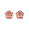 Pendientes de botón de flor elegantes estilo coreano Aguja de plata Dulce Modernos Versátiles Pendientes para el día a día Diseño de personalidad Pendiente de flor pequeña fresco para mujer