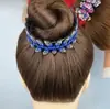 Acessório de cabelo de folha de oliveira em resina, modelador de coque, grampo de cabelo para mulheres, ornamento de cabelo profissional, clipe torcido, cheio de strass, clipe para rabo de cavalo