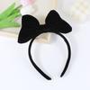 Nueva diadema con lazo flocado para niñas, estilo coreano, estilo princesa, accesorio para el cabello bonito y antiedad que combina con todo.