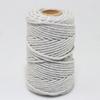 Cuerda de algodón de color de 3 mm, hilo de algodón, aproximadamente 50 yardas/rollo, venta al por mayor de fábrica, paquete de tapiz, cuerda de material tejido a mano para bricolaje