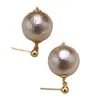 Hermosos Aretes de Algodón Perlado Grandes Estilo Mona, Aretes de Plata de Ley S925, Accesorios para Orejas Retro Franceses de Alta Gama Otoño e Invierno
