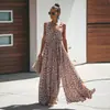 2025 Novo Vestido Boêmio Elegante Sem Mangas Estampado Amazon Wish de Comércio Exterior Transfronteiriço
