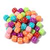 50 Piezas/Bolsa Acrílico 8mm Coloridos Transparentes Cuadrados Cuentas de Dados DIY Mahjong Cuentas Espaciadoras Pequeños Accesorios de Joyería