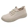 Novo Estilo Primavera e Outono Atacado Sapatos de Pano Antigos de Pequim para Mulheres, Sapatos de Mãe de Sola Macia, Sapatos Únicos Tricotados Respiráveis, Mocassins Confortáveis