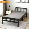 Cama plegable doble simple para casa de alquiler para siesta 1m cama individual de hierro para adultos portátil y reforzada 1.5m esencial para la siesta