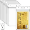 Suporte de crachá de identificação vertical transparente mais vendido na Amazon, porta-cartão de PVC, tipo zíper selado à prova d'água, capa protetora de plástico