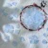 Atacado de fábrica espuma azul pétalas de vidro folhas de árvore contas de vidro material para grampo de cabelo diy feito à mão