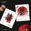 Tarjeta de Boda Roja Estilo Chino con Palabras Felices en Stock Recuerdo de Boda Caja de Azúcar Tarjeta Decorativa Tarjeta de Felicitación de Bendición para el Padrino y la Dama de Honor