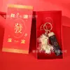 Chaveiro de Ouro Puro 999 Fique Rico Imediatamente Caixa de Presente Pingente de Bolsa Dourada Pingente de Corrente para Celular Presente para Namorada
