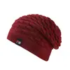 Chapéu de tricô simples de cabeça grande outono e inverno europeu e americano proteção de ouvido à prova de vento para passeios ao ar livre chapéu de lã com forro de fleece masculino e feminino em estoque