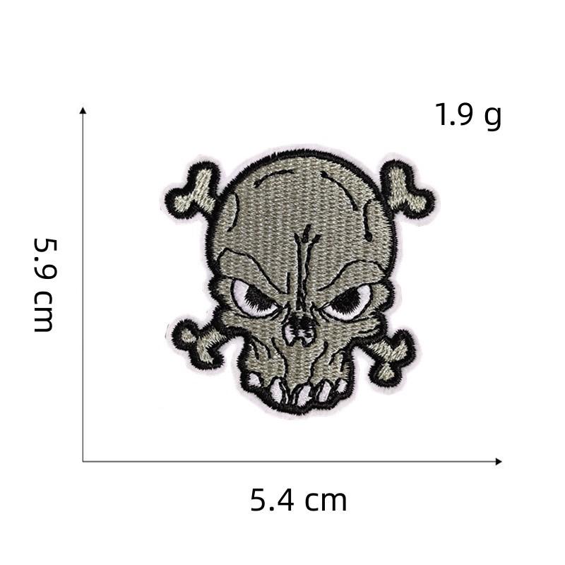 朋克风骷髅头布贴5#