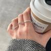 Estilo Japonês e Coreano Simples Ins Line Anel Feminino Vintage Moda Distintivo Abertura Ajustável Anel Elegante Commuter Jóias