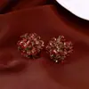 Pendientes de Zirconia Aguja de Plata Corazón de Gota de Agua Flor Estilo Dulce Festivo Pendientes Versátiles de Moda Lujo Ligero Pendientes de Alta Gama