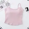 Camisola Casual de Moda para Mujer con Cuello en U de Algodón, Cómoda y Transpirable con Copas Fijas, Color Sólido, Hermoso Diseño de Espalda Camiseta sin Mangas