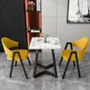 Mesa y sillas de reunión de estilo nórdico, moda italiana, lujo ligero; mesa de recepción y negociación de negocios de alta gama, mesa de ocio para patio