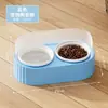 Cuenco Doble de Cerámica para Gatos y Perros, Comedero para Gatos, Protege la Columna Cervical, Antideslizante, Antiderrames, Antisalpicaduras, Bebedero para Gatos, Comedero