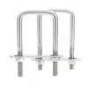 Juego de Abrazaderas Cuadradas Tipo U 304 Acero Inoxidable Abrazadera Cuadrada en Forma de U Tornillo de Sujeción Cuadrado en Ángulo Recto M6M8M10M12