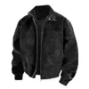 Jaqueta Masculina de Couro Camurça Nova para Outono e Inverno, Tamanho Europeu Personalizado, Gola Reversível, Corte Amplo, Marca Tendência Estilo Hong Kong, Frete Internacional Aliexpress