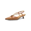 Sandalias de Verano 2026 Estilo Vintage Caladas de Punta Cerrada sin Talón Combinadas con Falda, Tacones Altos Retro Sencillos Franceses para Mujer