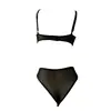Conjunto de Lencería Sexy Negro con Corazón Hueco de Encaje sin Mangas para Mujer Estilo Nuevo Transfronterizo