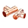 Cobre Igual Diámetro Tipo T Tres Vías Refrigeración Aire Acondicionado Refrigerador Almacén Frío Junta de Soldadura Recta Tres Vías Fitting de Tubería de Cobre