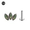Varilla de titanio F136 de 3 ojos de caballo, 1.0/1.2, piedra natural cruda, ágata, para perforar, joyería, clavo para labio y oreja, venta directa de fábrica
