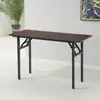 Escritorio de computadora plegable con marco de acero grueso, escritorio de color madera clara, escritorio para el hogar para apartamentos de alquiler, dormitorio, oficina y fabricante de escritorios de estudio