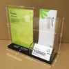Cartão de Mesa Acrílico com Porta-Cartão de Visita Porta-Caneta Paliteiro Suporte de Exibição Multifuncional Cartão de Bebida para Restaurante