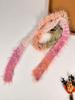 Bufanda de punto larga y estrecha de felpa con degradado de dopamina, decorativa, combinable, estilo cóncavo, estilo Spice Girl.