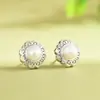 Brincos de Prata S925 Rei Cervo Dourado Artísticos e Modernos Pérola de Água Doce Luxo Leve Novo Estilo Brincos Femininos
