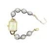 Nuevo Reloj de Dama Palaciego de Moda Europeo y Americano con Diamantes Pulsera de Perlas de Agua Dulce Venta Directa de Fábrica Suministro Transfronterizo