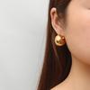 Pendientes redondos huecos de acero inoxidable de alta calidad, pendientes geométricos sencillos de moda de acero de titanio para mujer, pendientes al por mayor