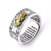 Anillo Vintage de Plata Tailandesa Creativo Dinero Valiente Femenino Mascota Ocho Guardianes Joyería Antigua Anillo para Dedo Índice Masculino