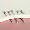 Aço Inoxidável 316 de Grau Cirúrgico Personalizado Zircônia Unha de Lábio Argola de Lábio Moda Europeia e Americana Piercing de Lábio com Dente Interno Joia Pronta para Venda