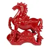 Adornos de Caballo Rojo de Cerámica Par de Reclutamiento Mascota Beicai Inauguración Casa Nueva Sala de Estar Oficina Hogar Adornos