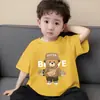 Camisetas Estampadas Suaves de Algodón Puro de Verano para Niños Mayores, Elegantes Camisas de Manga Corta con Cuello Redondo Estilo Coreano, Ropa Infantil, Playeras de Manga Corta para Niños
