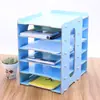 Caja de Almacenamiento de Escritorio de Madera DIY Estantería de Oficina Creativa Revistero Carpeta A4 Estante Organizador de Documentos