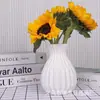 Venta al por mayor de fábrica 2024 Nórdico hidropónico cerámico redondo plástico jarrón arreglo floral decoraciones florales jarrón