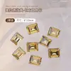 Celebridad en línea popular otoño e invierno Maillard K9 Marrón amarillo corazón torcido con forma de corazón punta inferior diamante uña zirconita decoraciones para uñas