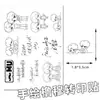 50 Hojas Lumu Líneas Dibujadas a Mano Pegatinas de Transferencia Estampadas en 3D Estilo de Dibujos Animados Sanador Estilo ins Lumu Wang Jie Mu Cheng Periférico